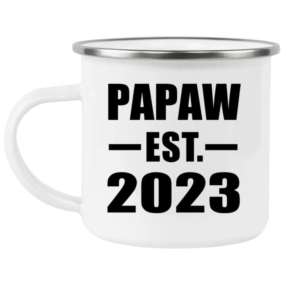 Papaw Established EST. 2023 - 12oz Camping Mug
