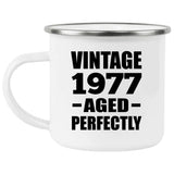 47th Birthday Vintage 1977 Aged Perfectly - 12oz Camping Mug
