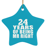 24th Anniversary 24 Years Of Being Mr Right - Star Ornament