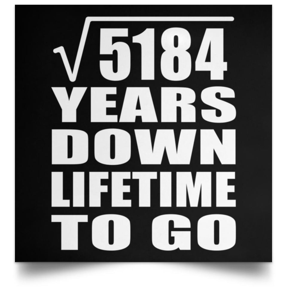 72nd Anniversary Square Root of 5184 Years Lifetime To Go - Poster Square