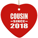 Cousin Since 2018 - Heart Ornament