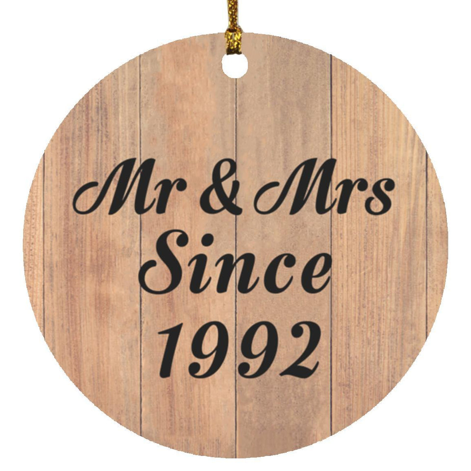 32nd Anniversary Mr & Mrs Since 1992 - Circle Ornament C