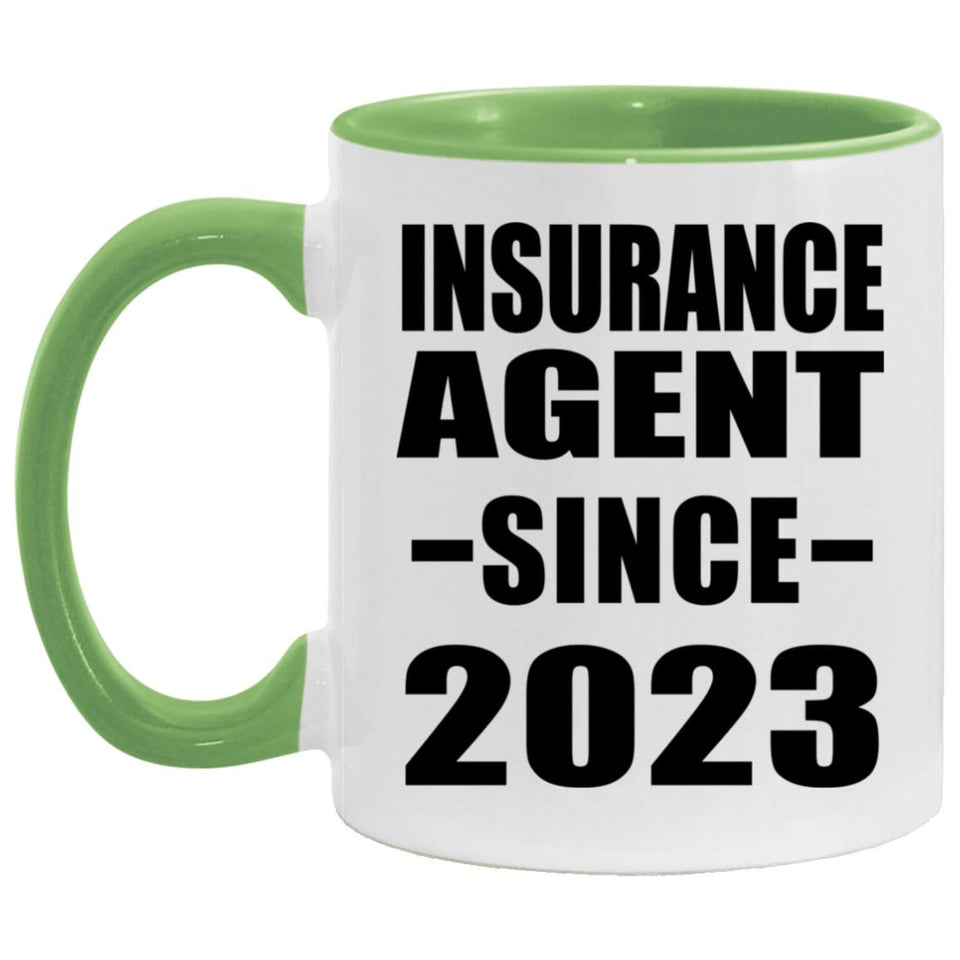 Insurance Agent Since 2023 - 11oz Accent Mug Green