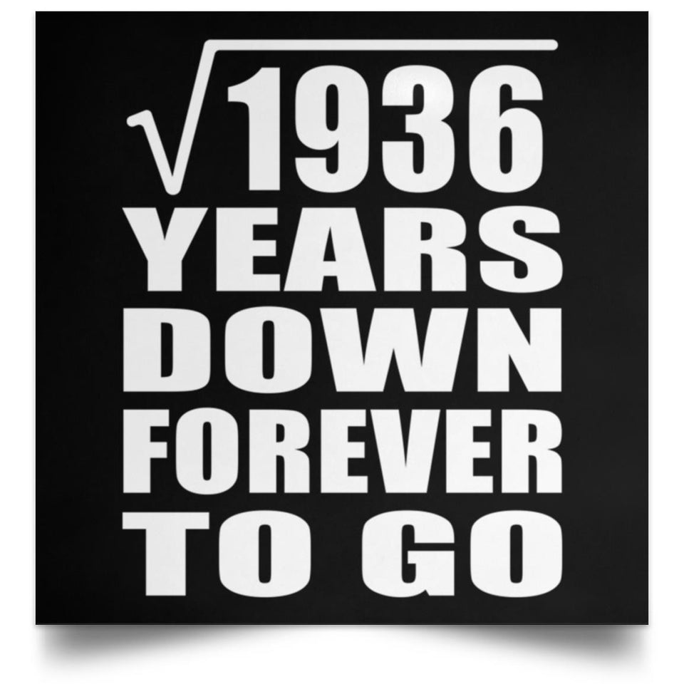 44th Anniversary Square Root of 1936 Years Down Forever To Go - Poster Square