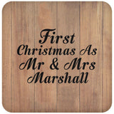 First Christmas As Mr & Mrs Marshall - Drink Coaster C