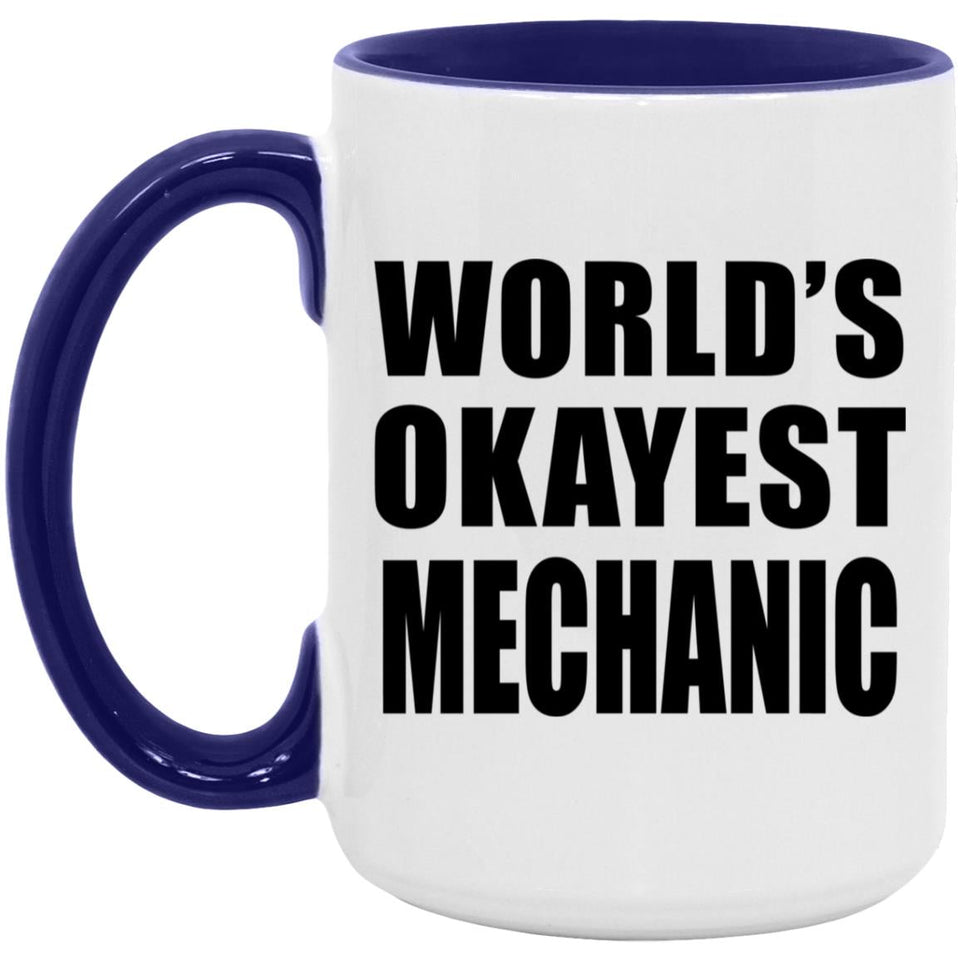 World's Okayest Mechanic - 15oz Accent Mug Purple