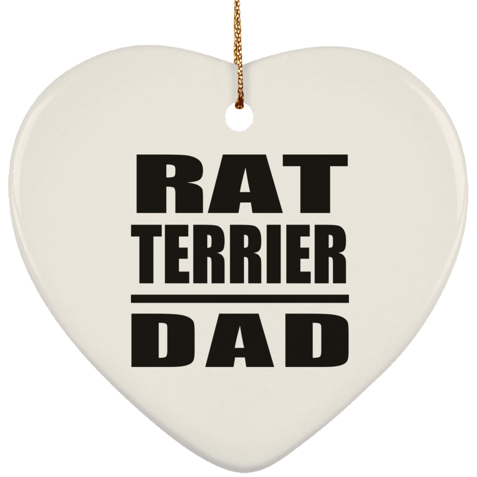 Rat Terrier Dad - Heart Ornament