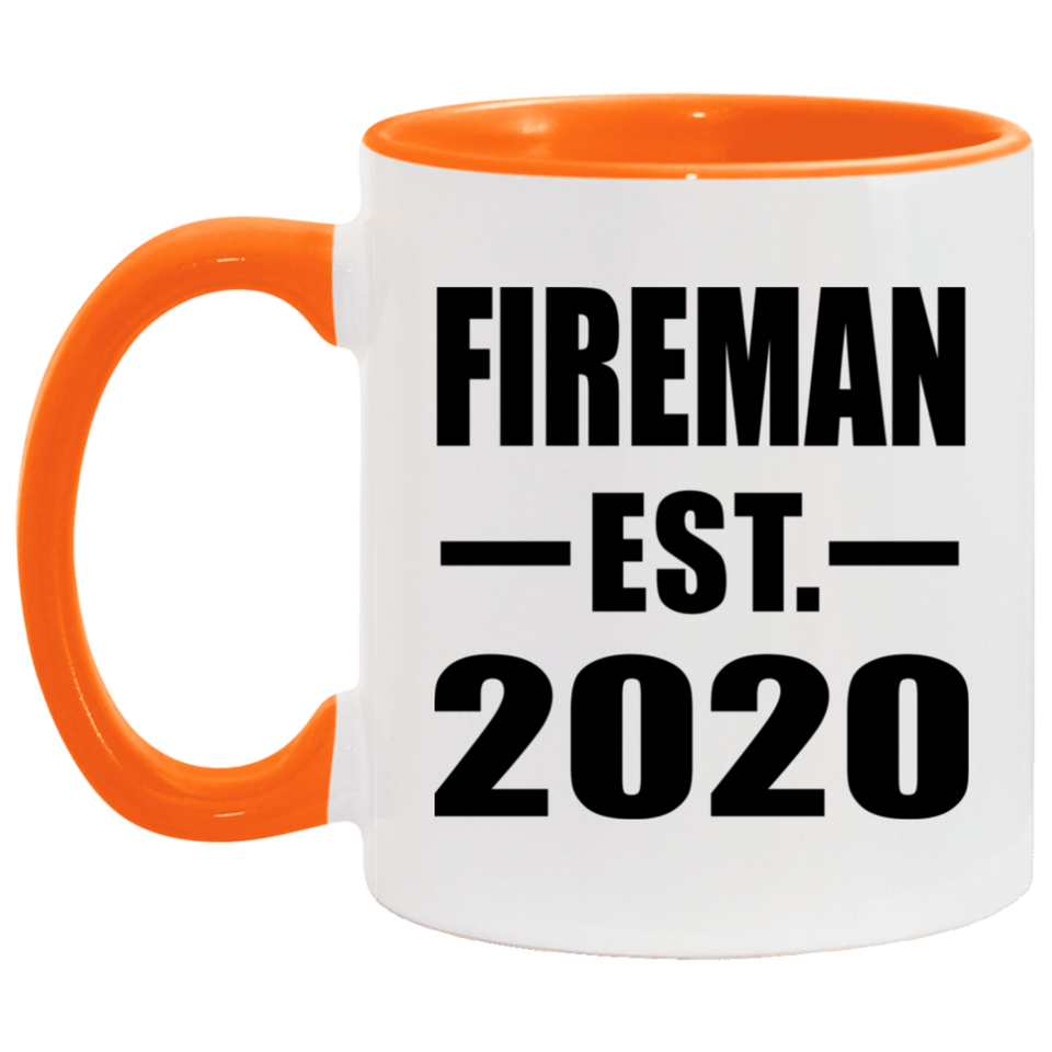 Fireman Established EST. 2020 - 11oz Accent Mug Orange