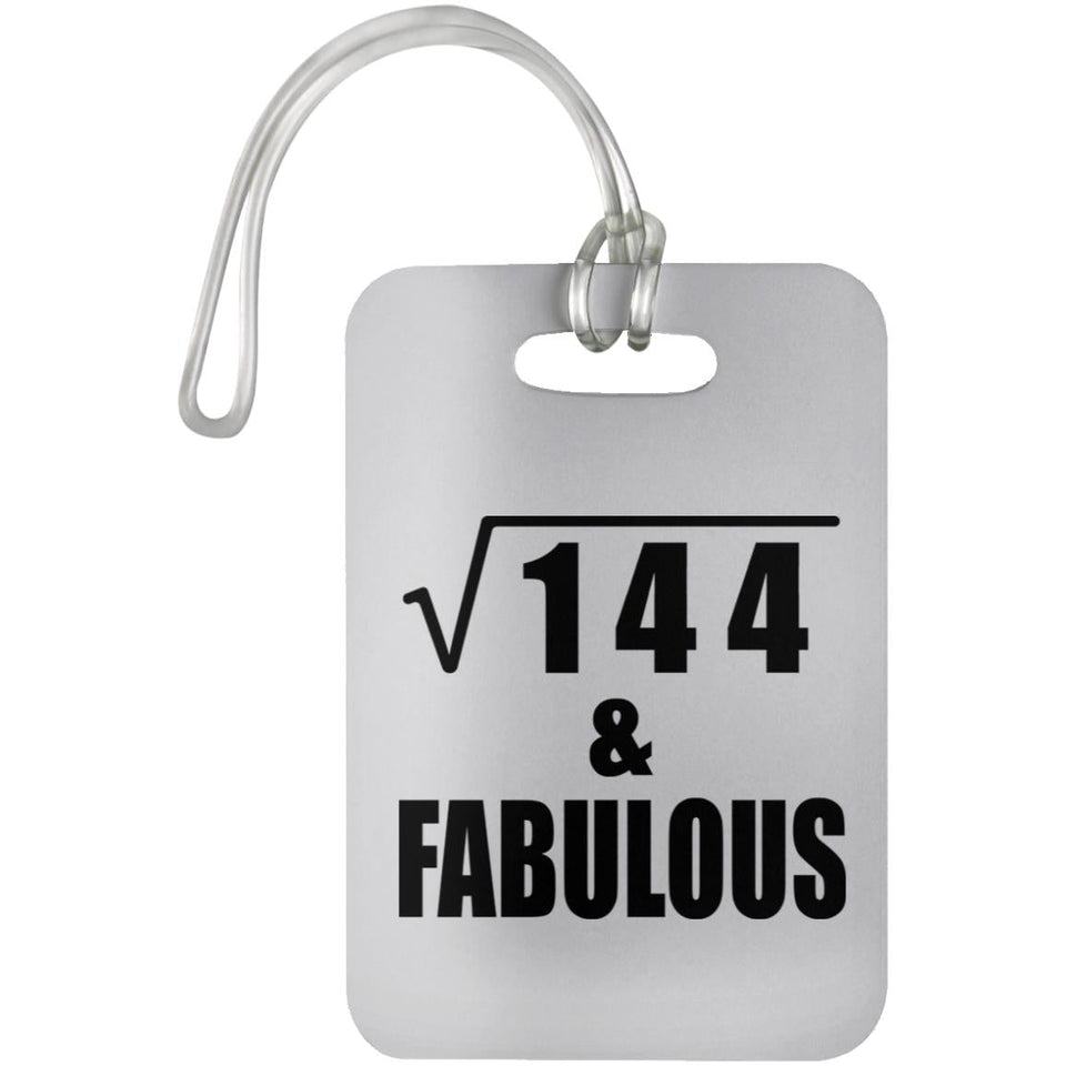 12th Birthday Square Root of 144 & Fabulous - Luggage Bag Tag