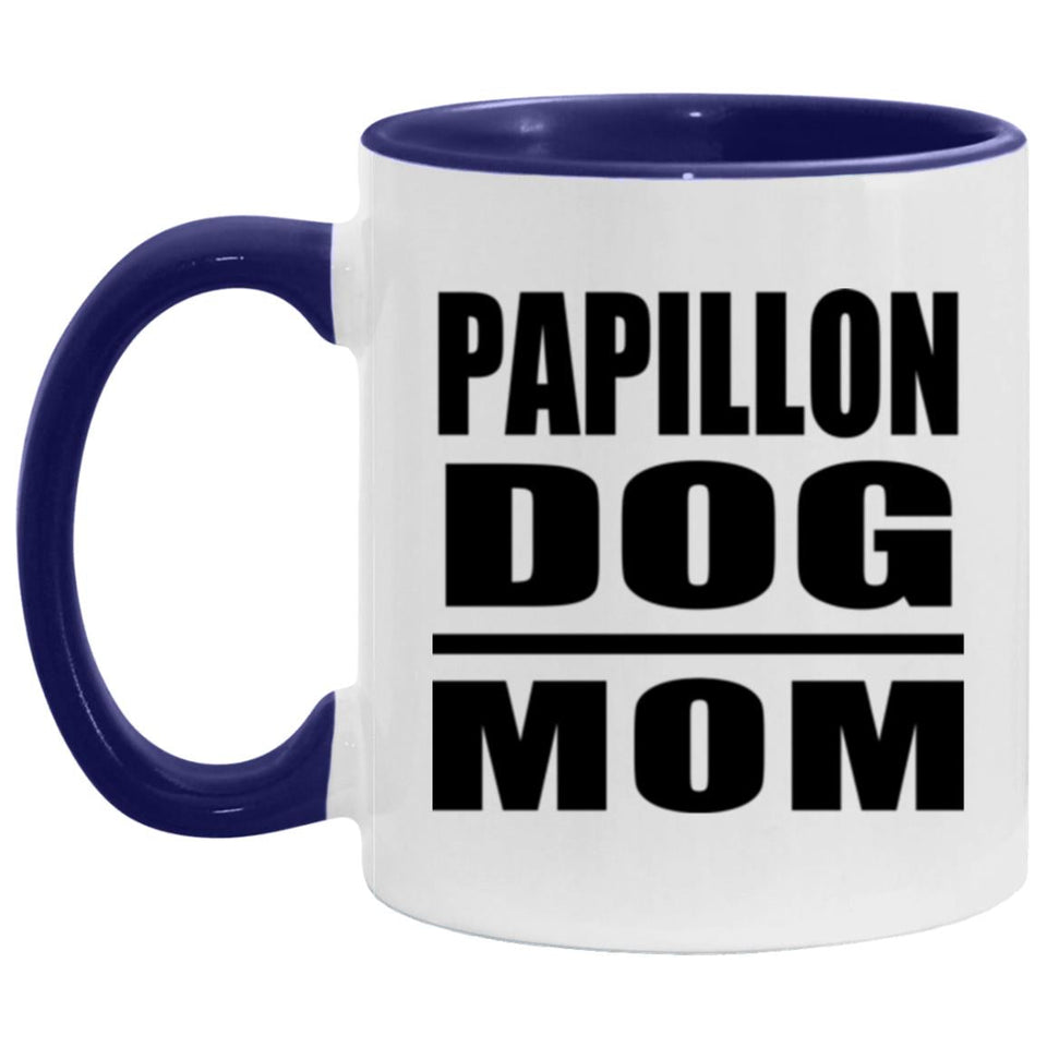 Papillon Dog Mom - 11oz Accent Mug Purple