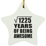35th Birthday Square Root of 1225 Years of Being Awesome - Star Ornament
