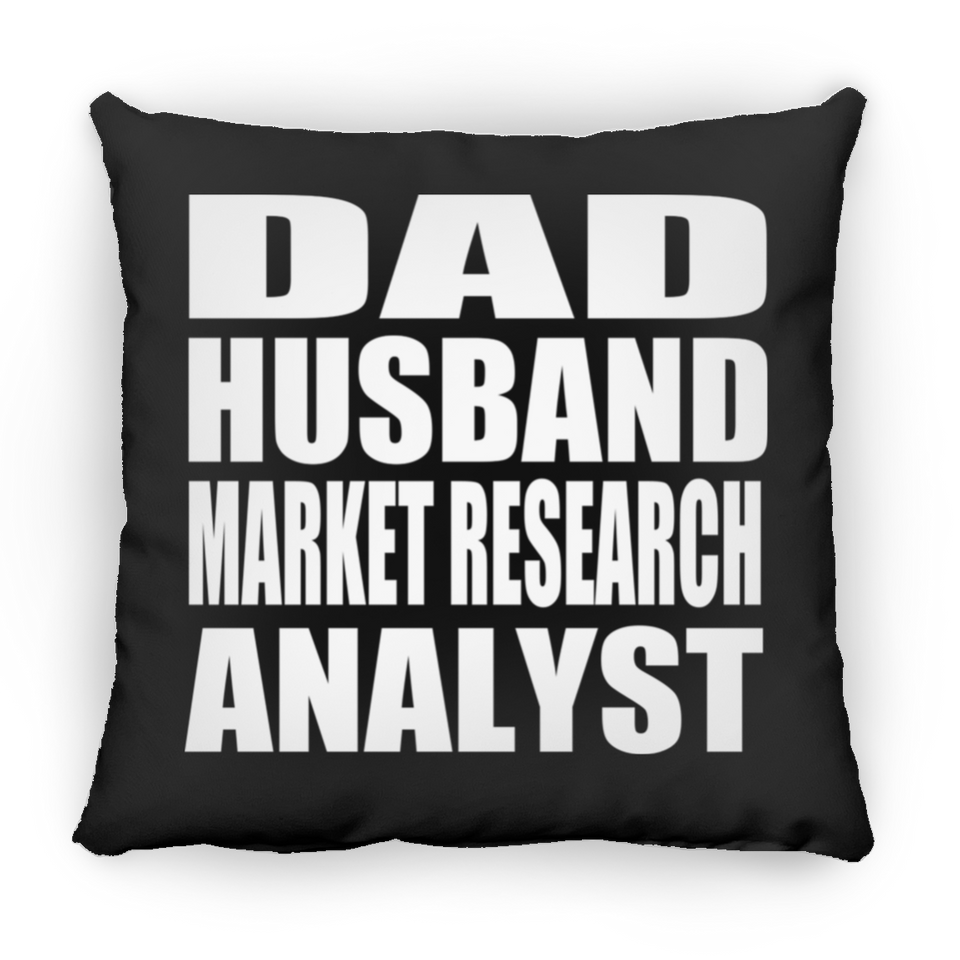 Dad Husband Market Research Analyst - Throw Pillow Black