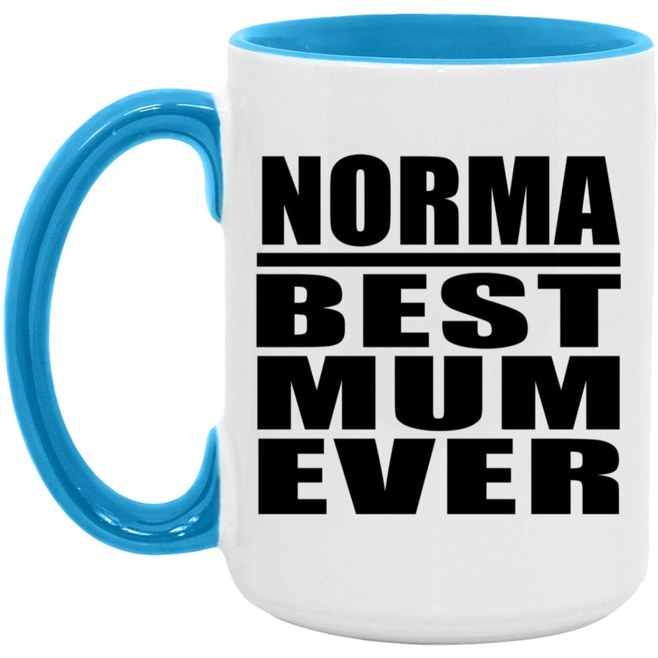 Norma Best Mum Ever - 15oz Accent Mug Blue