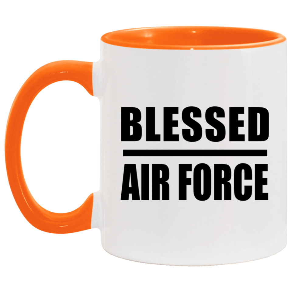 Blessed Air Force - 11oz Accent Mug Orange