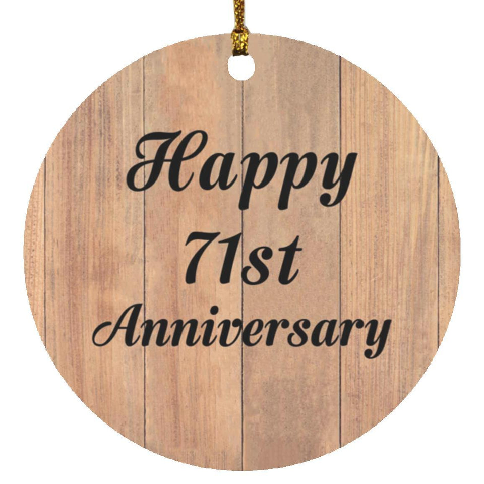 Happy 71st Anniversary - Circle Ornament C