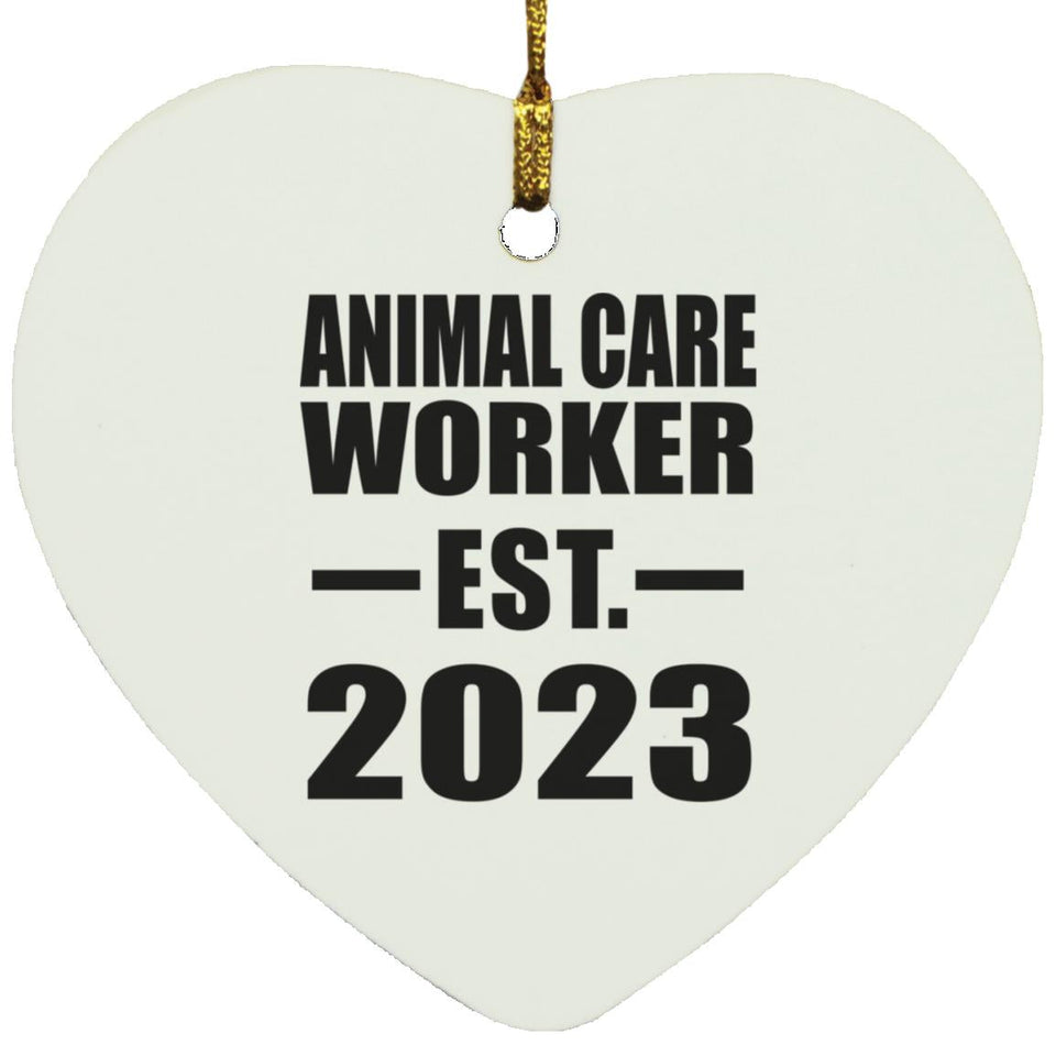 Animal Care Worker Established EST. 2023 - Heart Ornament