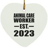Animal Care Worker Established EST. 2023 - Heart Ornament