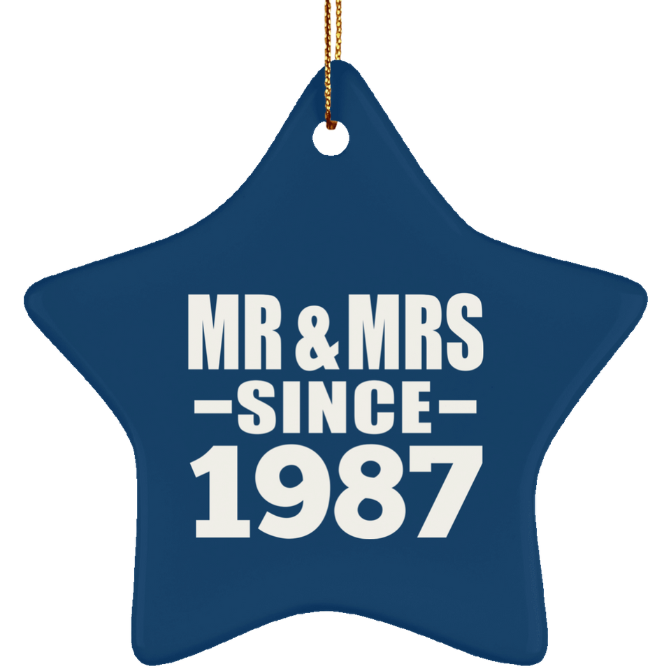 37th Anniversary Mr & Mrs Since 1987 - Star Ornament