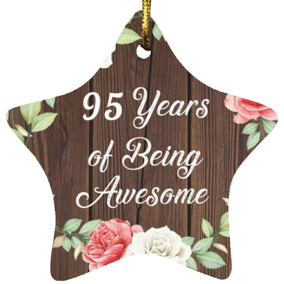 95th Birthday 95 Years Of Being Awesome - Star Ornament A
