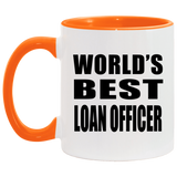 World's Best Loan Officer - 11oz Accent Mug Orange