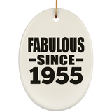 69th Birthday Fabulous Since 1955 - Oval Ornament
