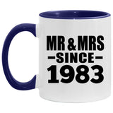 41st Anniversary Mr & Mrs Since 1983 - 11oz Accent Mug Purple