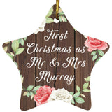 First Christmas As Mr & Mrs Murray - Star Ornament A