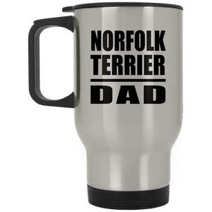 Norfolk Terrier Dad - Silver Travel Mug