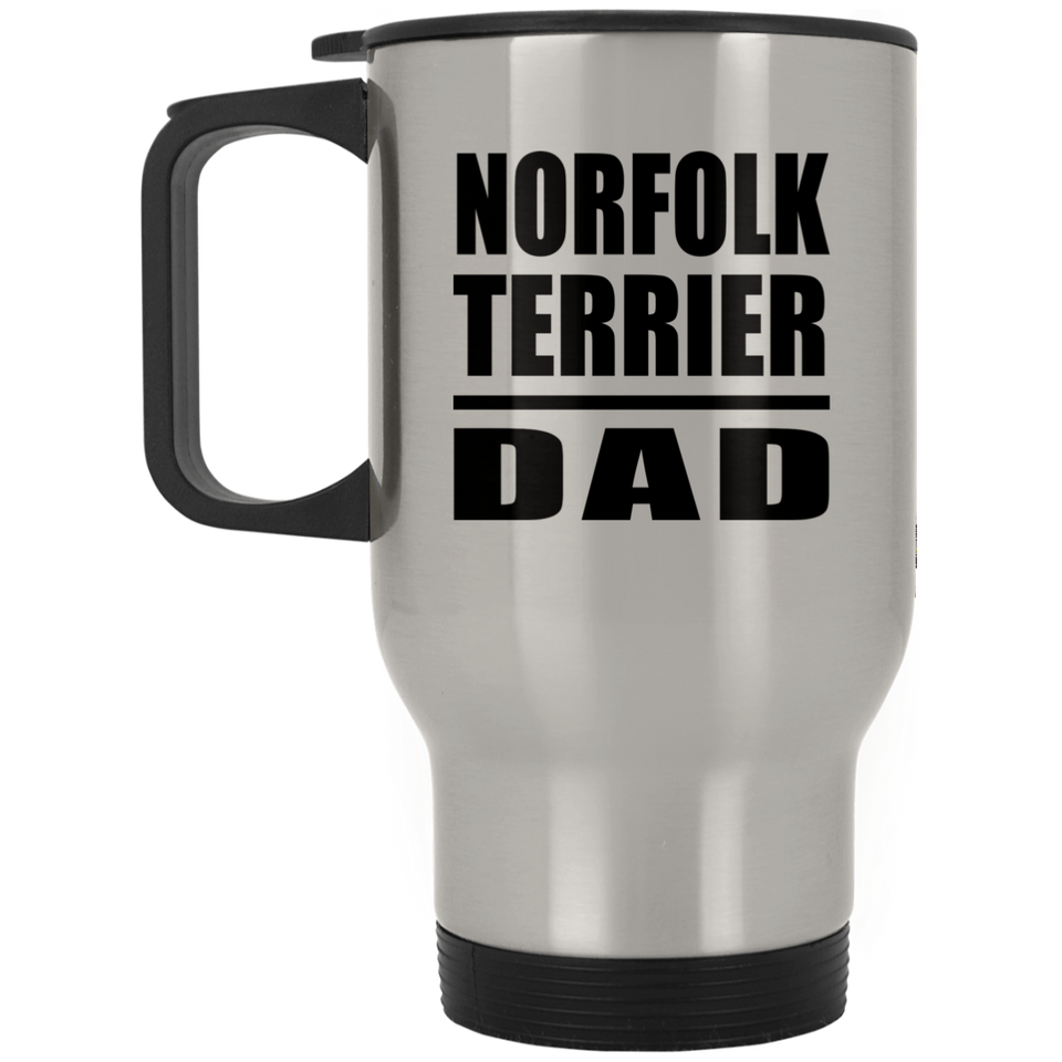 Norfolk Terrier Dad - Silver Travel Mug