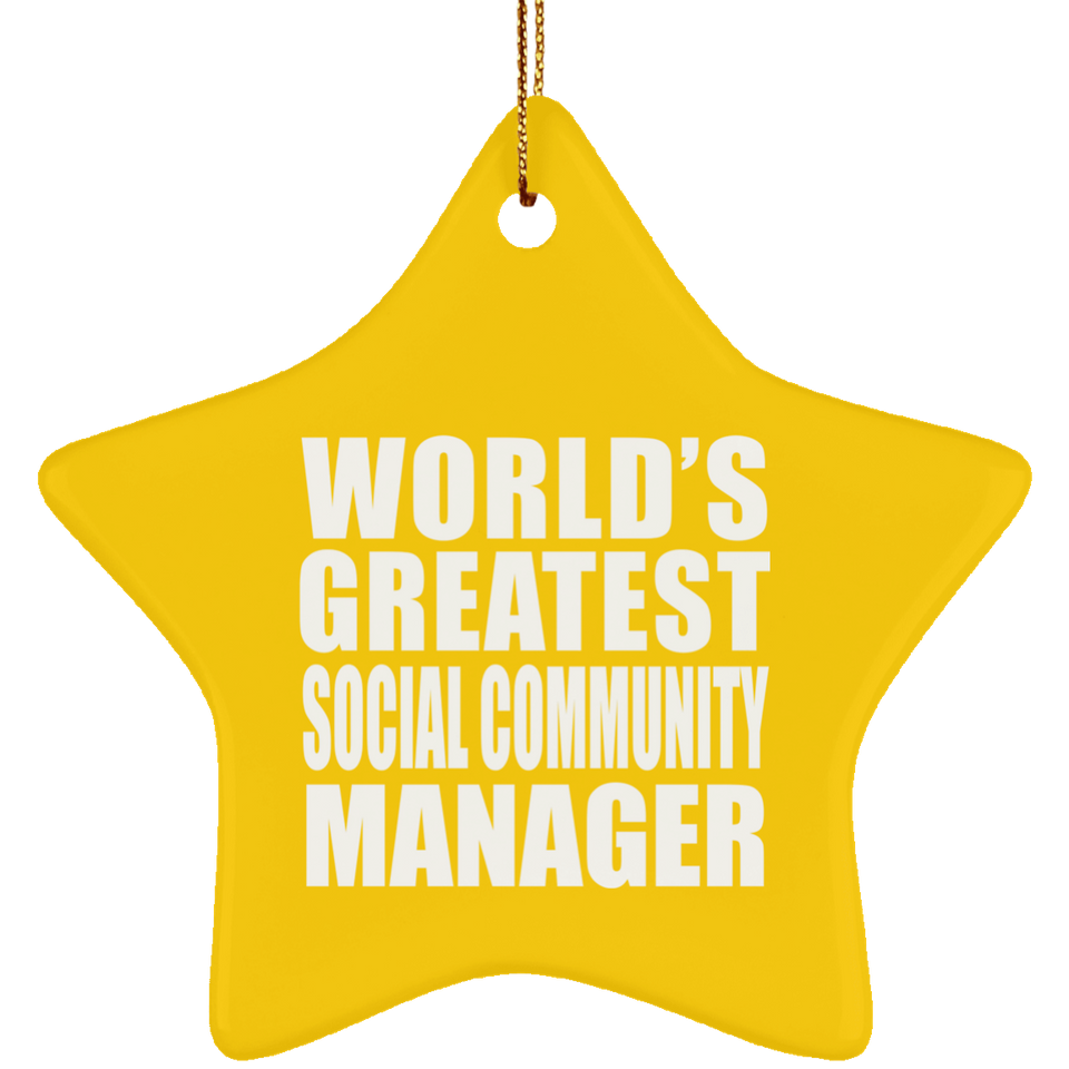 World's Greatest Social Community Manager - Star Ornament