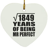 43rd Anniversary Square Root of 1849 Years of Mr Perfect - Heart Ornament