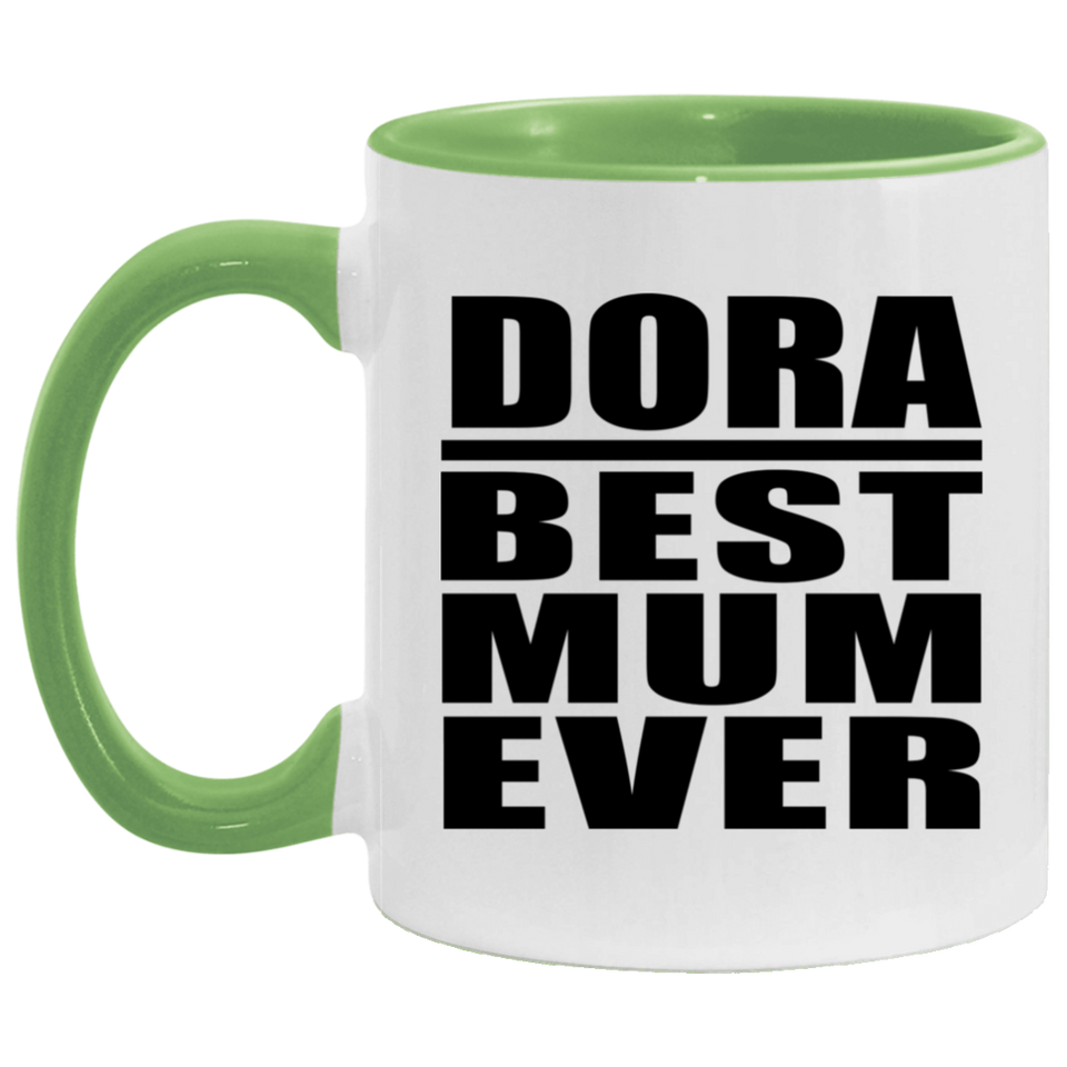 Dora Best Mum Ever - 11oz Accent Mug Green