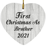 First Christmas As Brother 2021 - Heart Ornament F