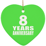 8th Anniversary 8 Years - Heart Ornament