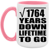42nd Anniversary Square Root of 1764 Years Lifetime To Go - 15oz Accent Mug Pink