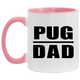 Pug Dad - 11oz Accent Mug Pink