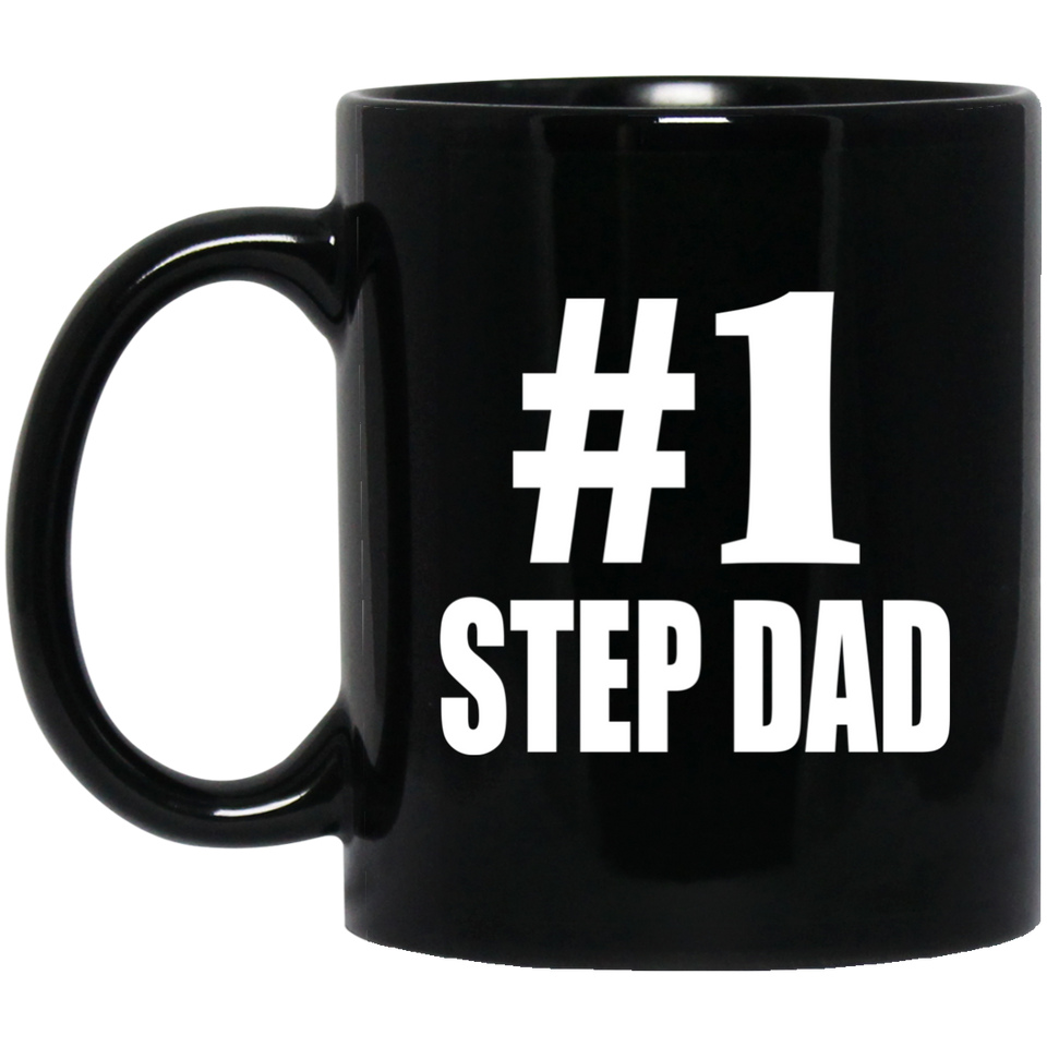 Number One #1 Step Dad - 11 Oz Coffee Mug Black