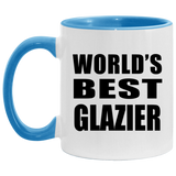 World's Best Glazier - 11oz Accent Mug Blue