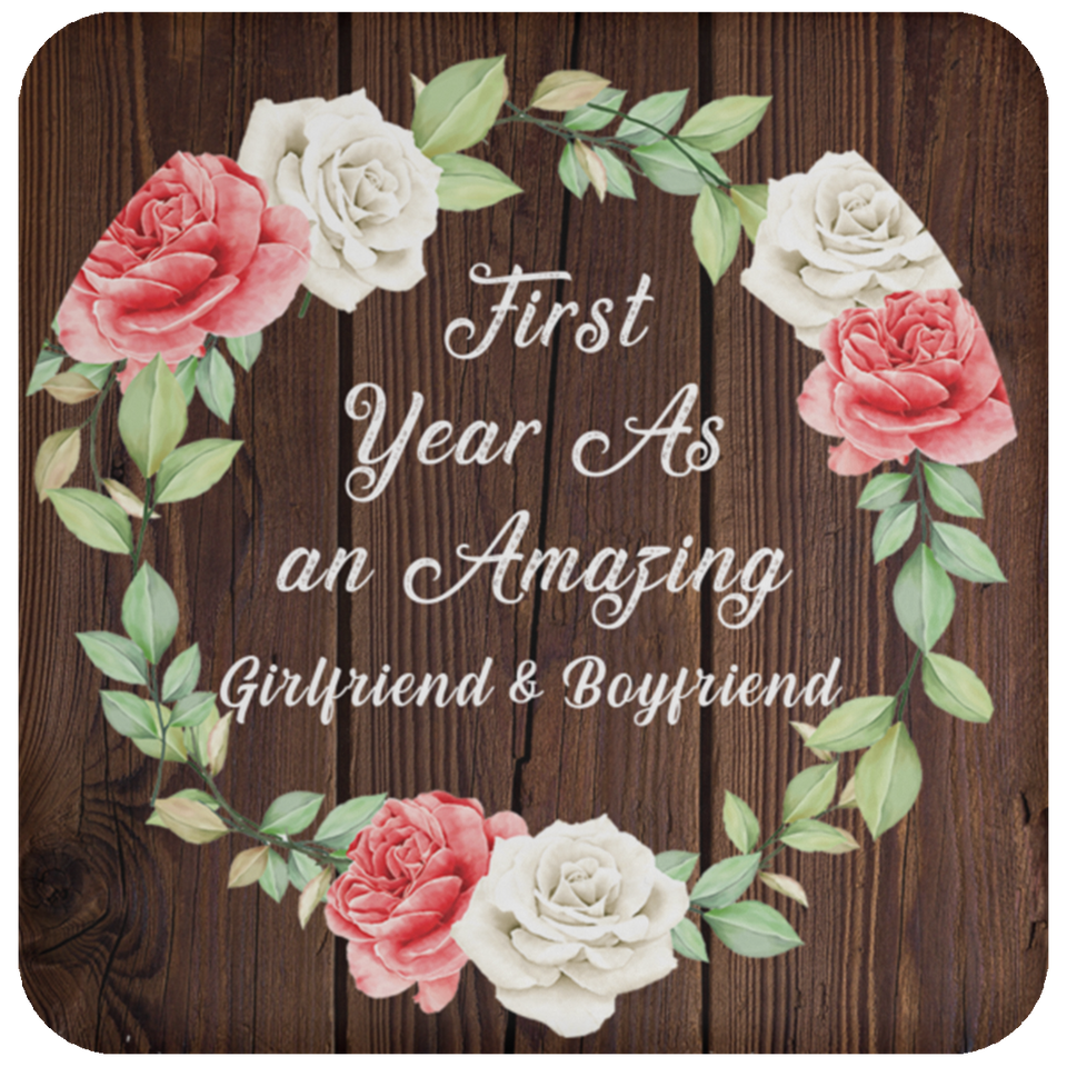 First Year As An Amazing Girlfriend & Boyfriend - Drink Coaster A