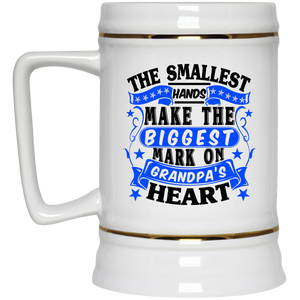 The Smallest Hands Make The Biggest Mark On Grandpa's Heart - Beer Stein