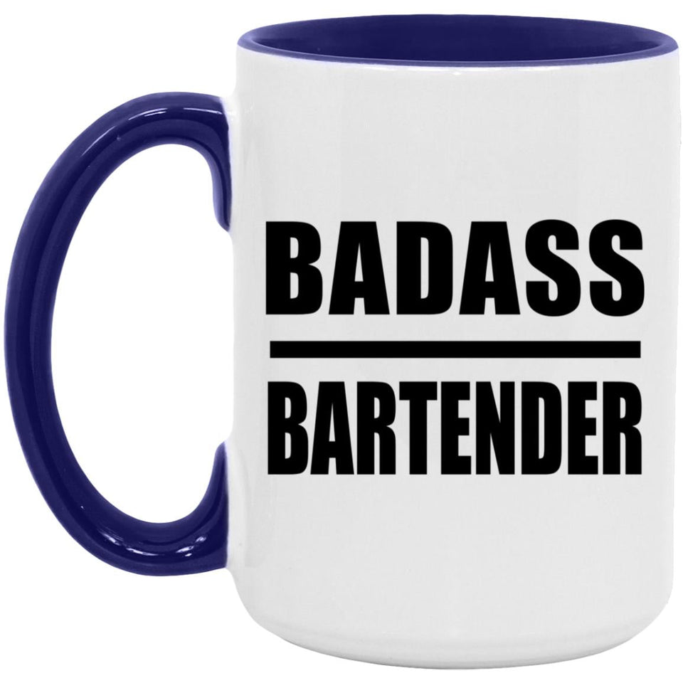 Badass Bartender - 15oz Accent Mug Purple