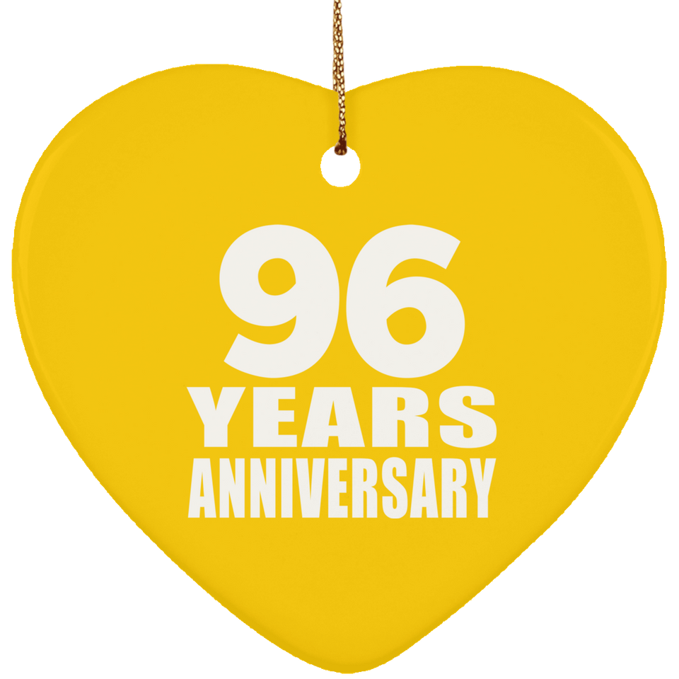 96th Anniversary 96 Years - Heart Ornament
