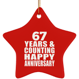 Happy 67th Anniversary 67 Years & Counting - Star Ornament