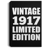 107th Birthday Vintage 1917 Limited Edition - Canvas Portrait
