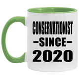 Conservationist Since 2020 - 11oz Accent Mug Green
