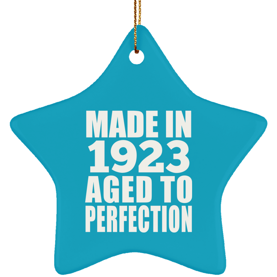 101st Birthday Made In 1923 Aged to Perfection - Star Ornament