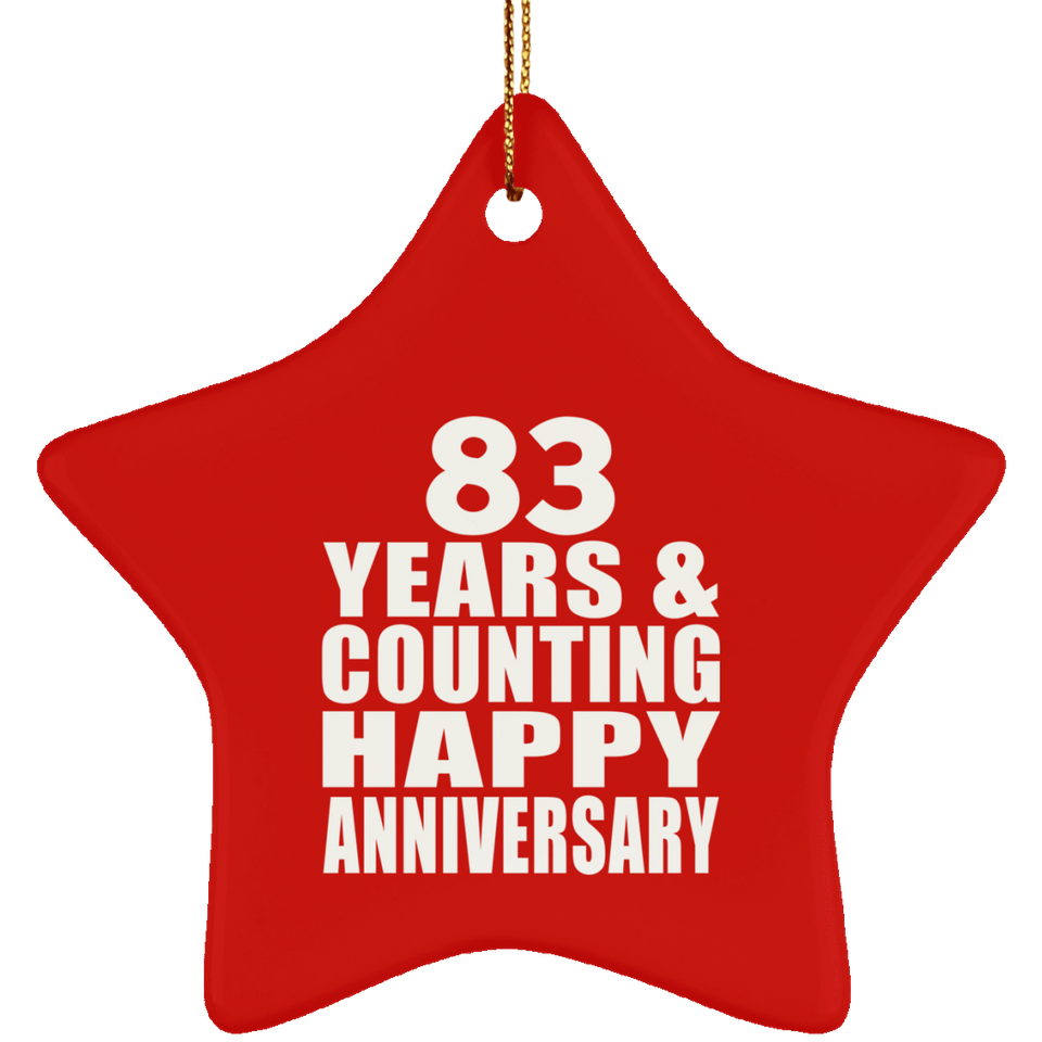 Happy 83rd Anniversary 83 Years & Counting - Star Ornament