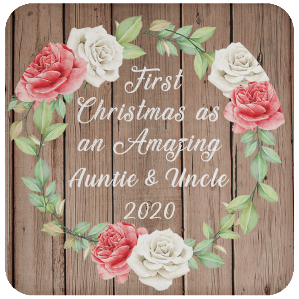 First Christmas As an Amazing Auntie & Uncle 2020 - Drink Coaster B