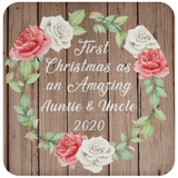 First Christmas As an Amazing Auntie & Uncle 2020 - Drink Coaster B