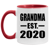 Grandma Established EST. 2020 - 11oz Accent Mug Red